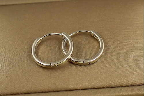 Сережки Xuping Jewelry тоненькі колечки 1,4 см сріблясті