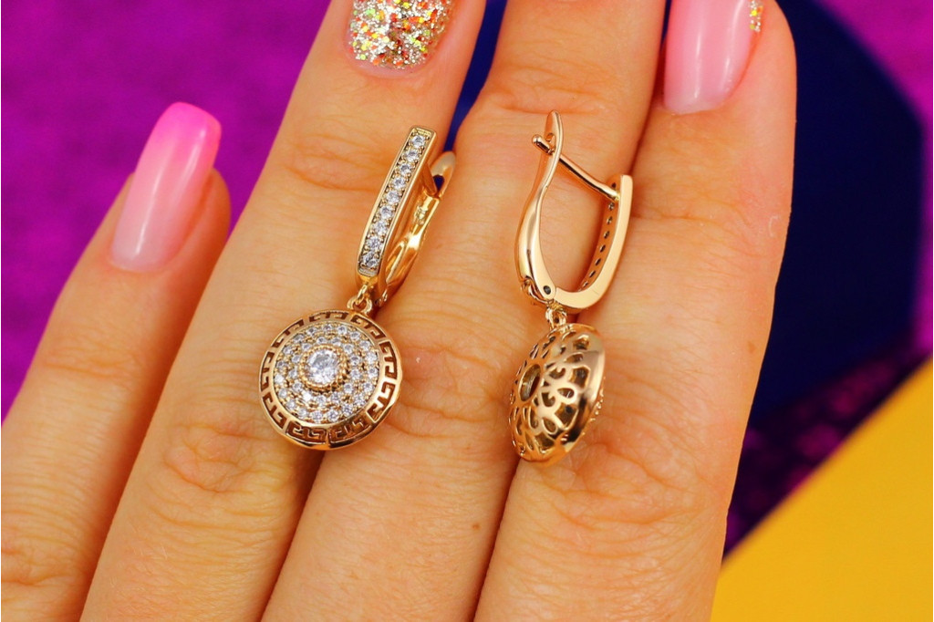 Серьги подвески Xuping Jewelry Версаче 3 см золотистые