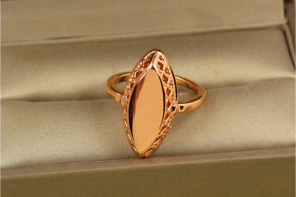 Кільце Xuping Jewelry Маркіз без каменів р 17 золотисте