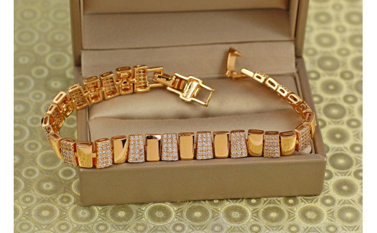 Браслет Xuping Jewelry Шовковий шлях 17,5 см 8 мм золотистий