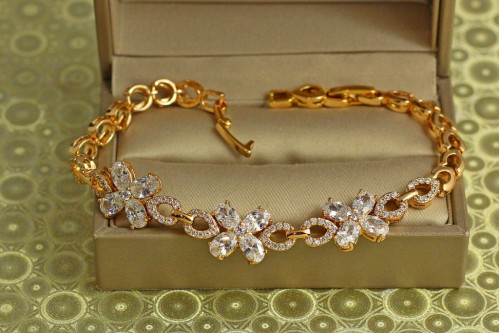 Браслет Xuping Jewelry Дикі квітки 17,5 см 12 мм золотистий