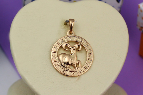 Кулон зодиак Xuping Jewelry овен 2 см золотистый