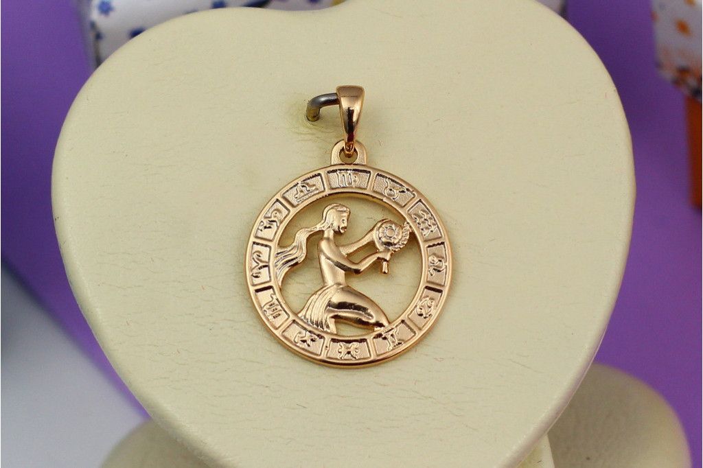 Кулон зодиак Xuping Jewelry дева 2 см золотистый
