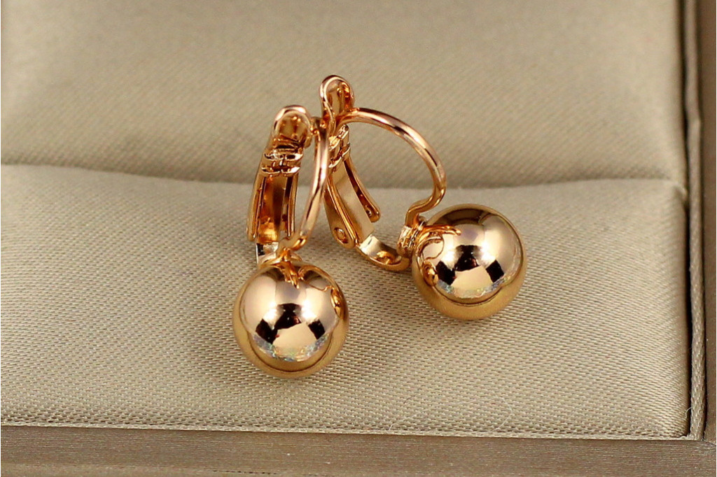 Серьги Xuping Jewelry шарики 8 мм золотистые
