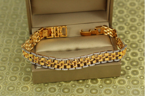 Браслет Xuping Jewelry Стрічка з родієм 17,5 см 10 мм золотистий