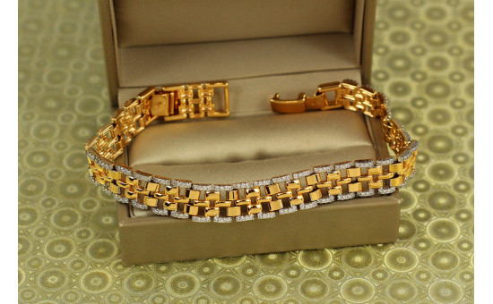 Браслет Xuping Jewelry Стрічка з родієм 19,5 см 10 мм золотистий