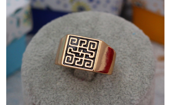Печатка Xuping Jewelry 19,20,21,22 квадратна лабіринт золотиста