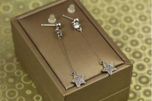Сережки підвіски Xuping Jewelry зірки 5,3 см сріблясті