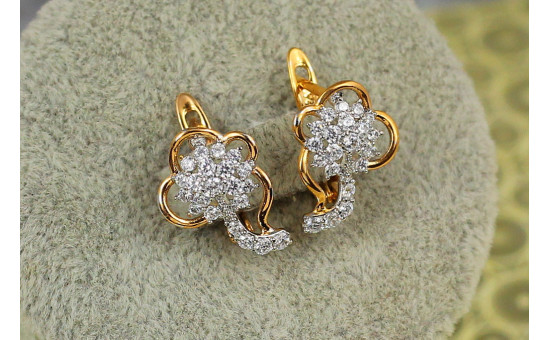 Серьги Xuping Jewelry родированный одуванчик 1,5 см золотистые