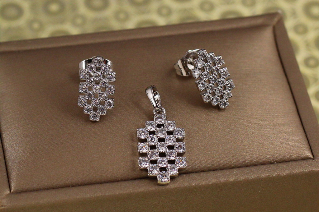 Набор Xuping Jewelry сеточка из камней серебристый