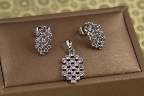 Набор Xuping Jewelry сеточка из камней серебристый
