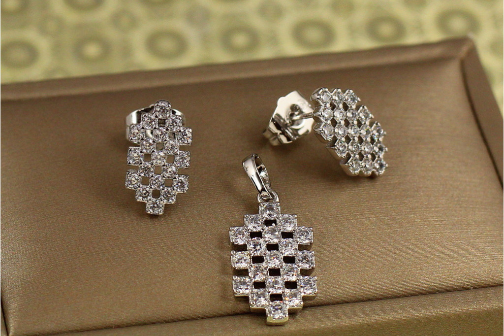 Набор Xuping Jewelry сеточка из камней серебристый