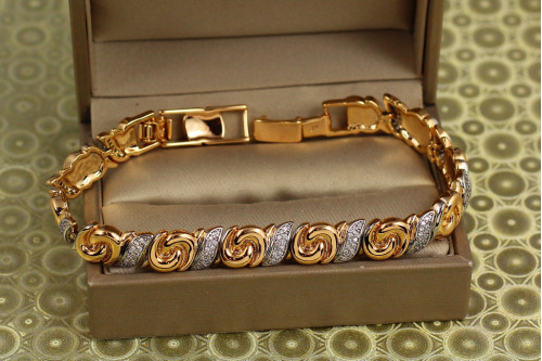 Браслет Xuping Jewelry Мальви з родієм 17 см 8 мм золотистий