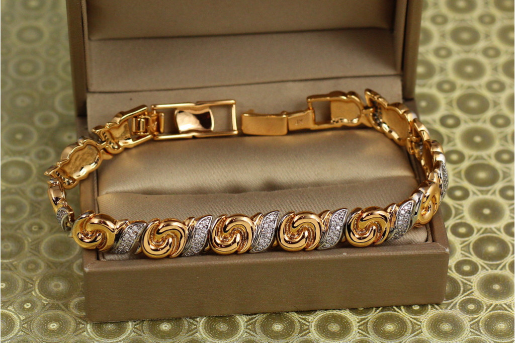 Браслет Xuping Jewelry Мальви з родієм 19 см 8 мм золотистий