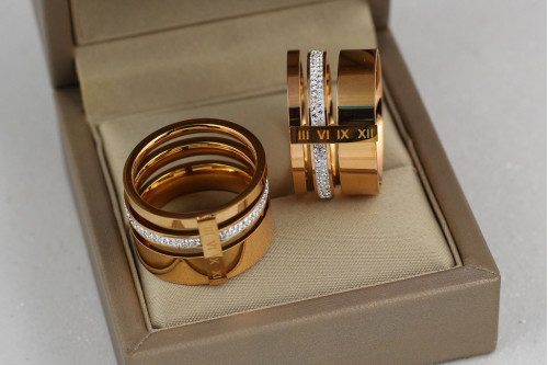 Кольцо  Xuping Jewelry тройное с римскими цифрами 20р золотистое