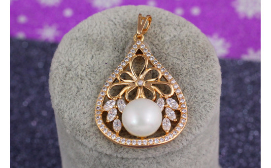 Кулон Xuping Jewelry з перлиною 3.5 см золотистий