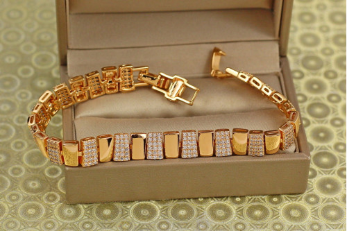 Браслет Xuping Jewelry Шовковий шлях 21,5 см 8 мм золотистий