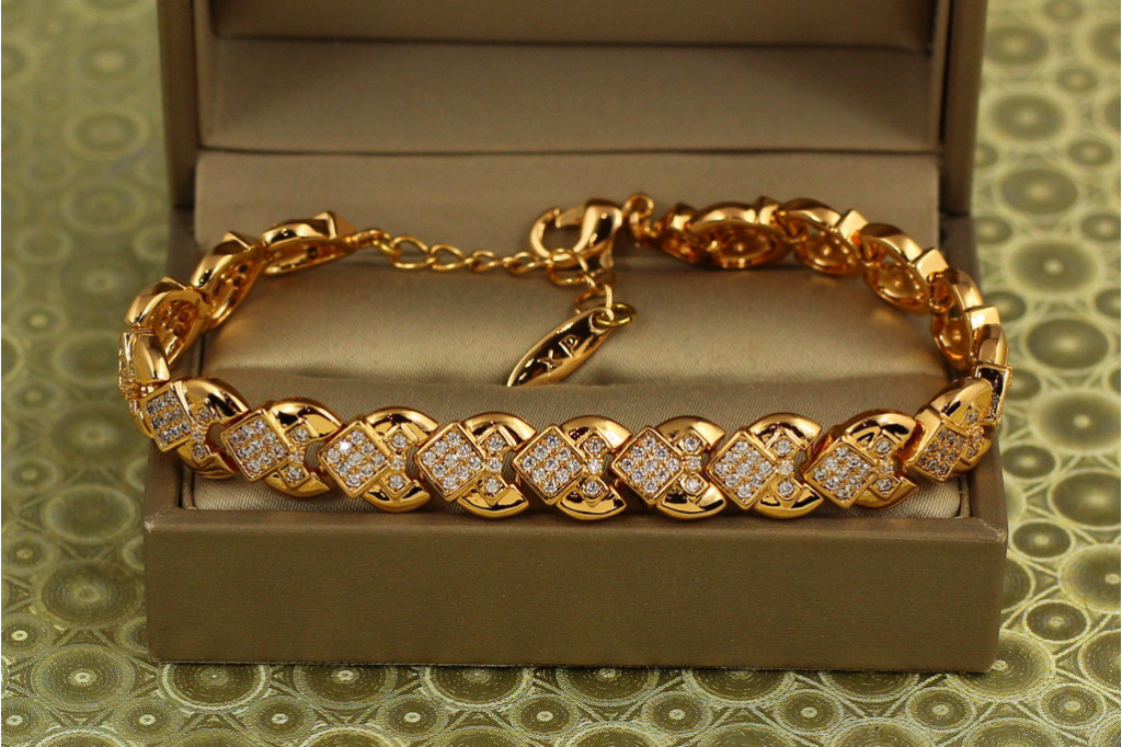 Браслет Xuping Jewelry геометрія розкоші 17,5 см 9 мм золотистий