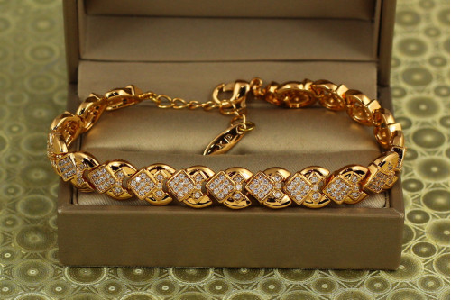 Браслет Xuping Jewelry геометрія розкоші 17,5 см 9 мм золотистий