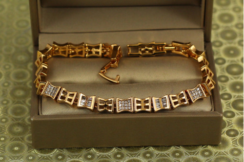 Браслет Xuping Jewelry Алгоритм 19,5 см 6 мм золотистий