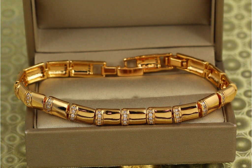 Браслет Xuping Jewelry Бамбук 17 см 7 мм золотистий