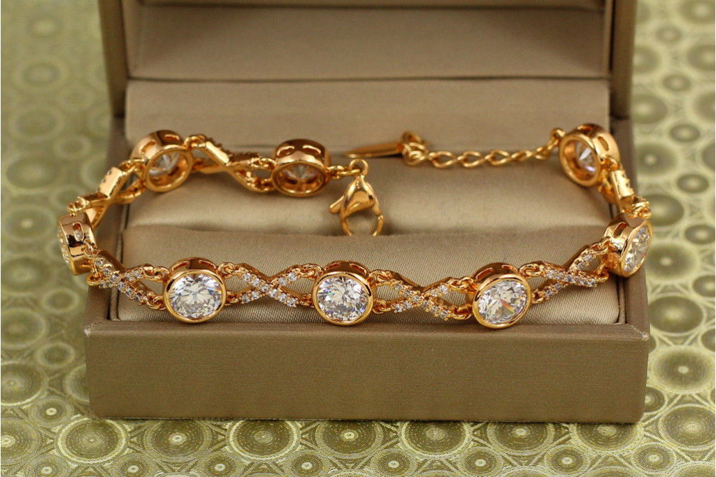 Браслет Xuping Jewelry Галактика 17 см 8 мм золотистий