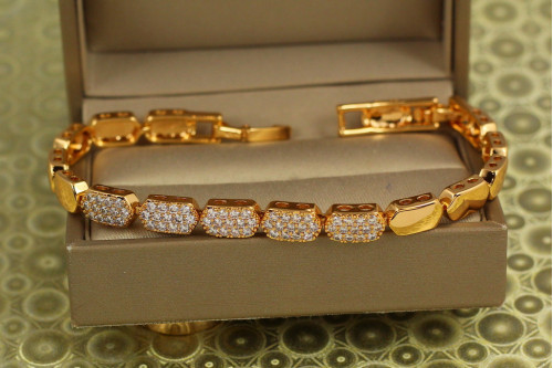 Браслет Xuping Jewelry Квантовий пульс 18.5 см 6 мм золотистий