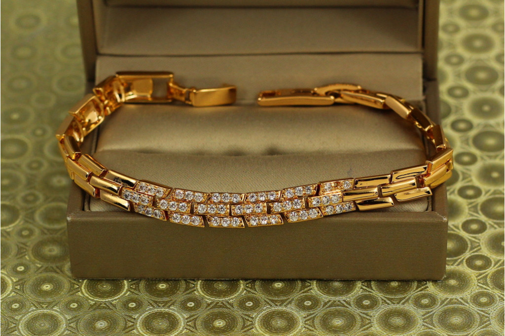 Браслет Xuping Jewelry Блокчейн 18.5 см 7 мм золотистий