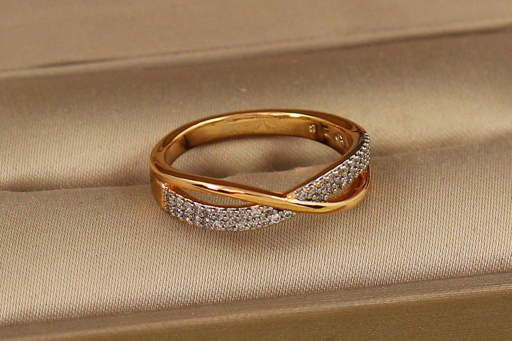Кільце Xuping Jewelry Хвилька з родієм р 18 золотисте