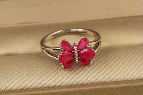 Кільце Xuping Jewelry Червоний адмірал р 18 сріблясте