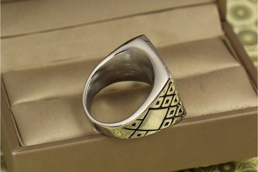 Кільце Xuping Jewelry Печатка Великий квадрат р 18 сріблясте