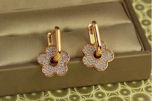 Сережки Xuping Jewelry Медуниця зйомна підвіска 2,1 см золотисті