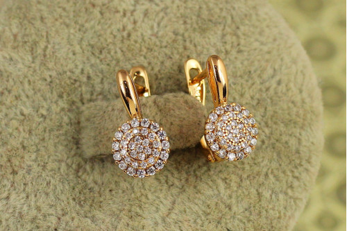 Сережки Xuping Jewelry Ореол чистоти 1,5 см золотисті