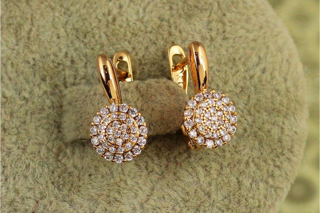 Сережки Xuping Jewelry Ореол чистоти 1,5 см золотисті