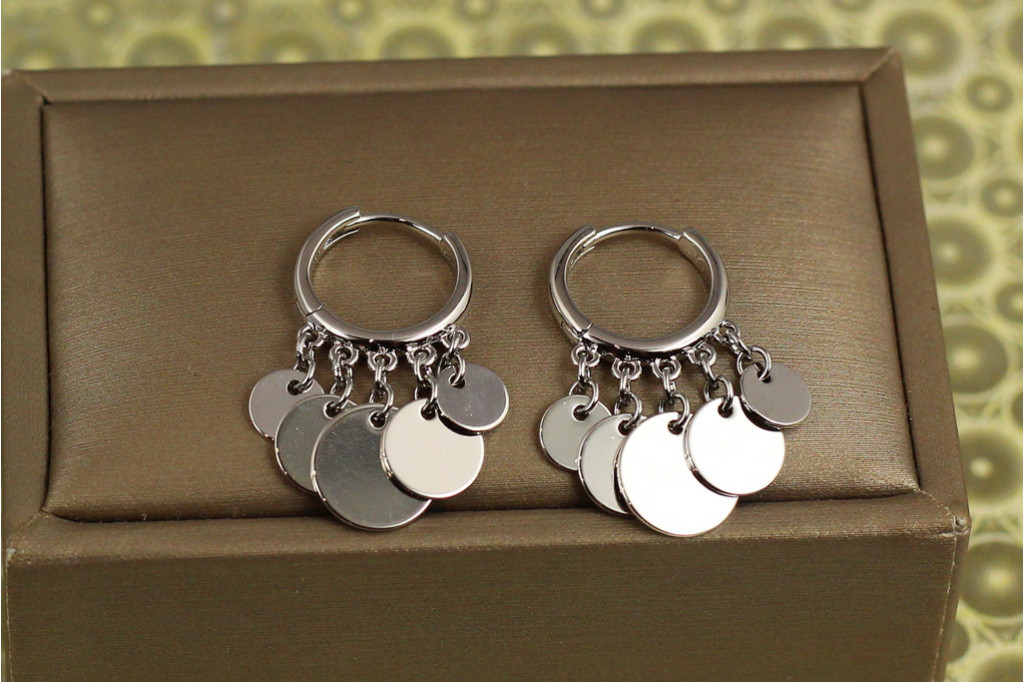 Сережки підвіски Xuping Jewelry П'ять кіл 2,8 см сріблясті