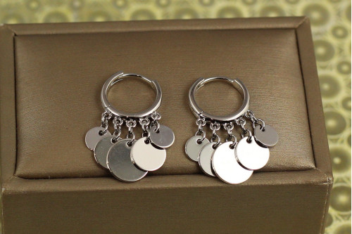 Сережки підвіски Xuping Jewelry П'ять кіл 2,8 см сріблясті
