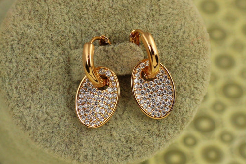 Сережки Xuping Jewelry Овал зйомна підвіска 2,1 см золотисті