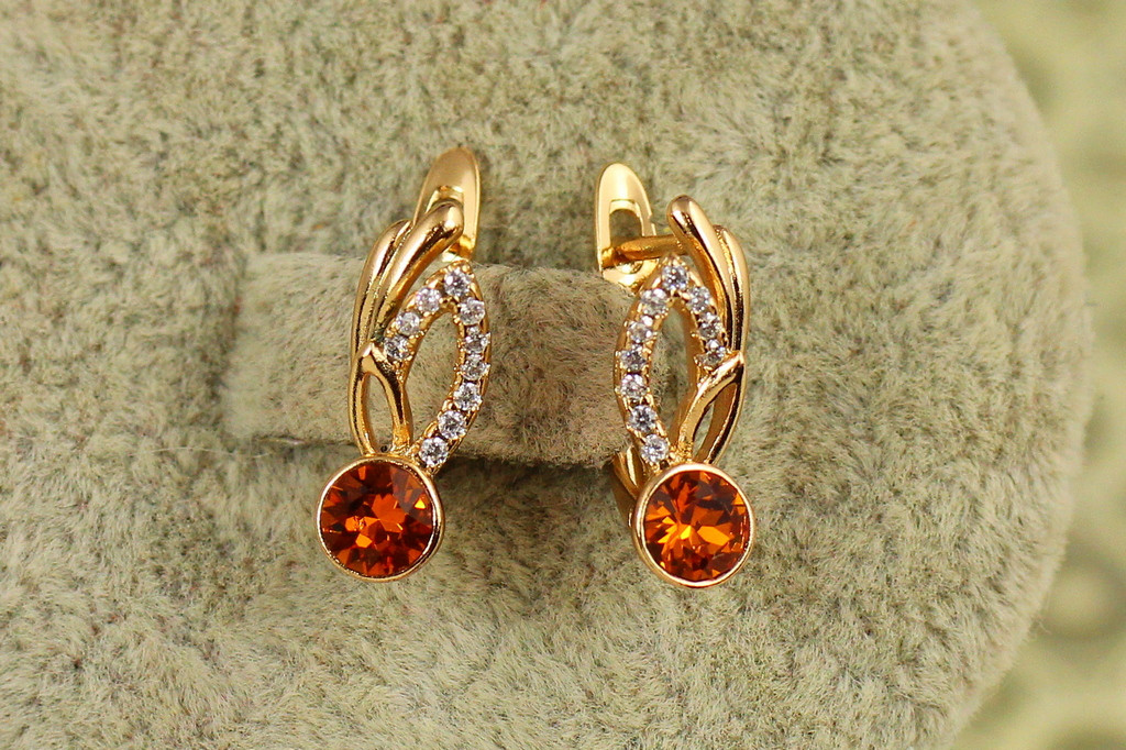 Сережки Xuping Jewelry Вогняна крапля 1,6 см золотисті