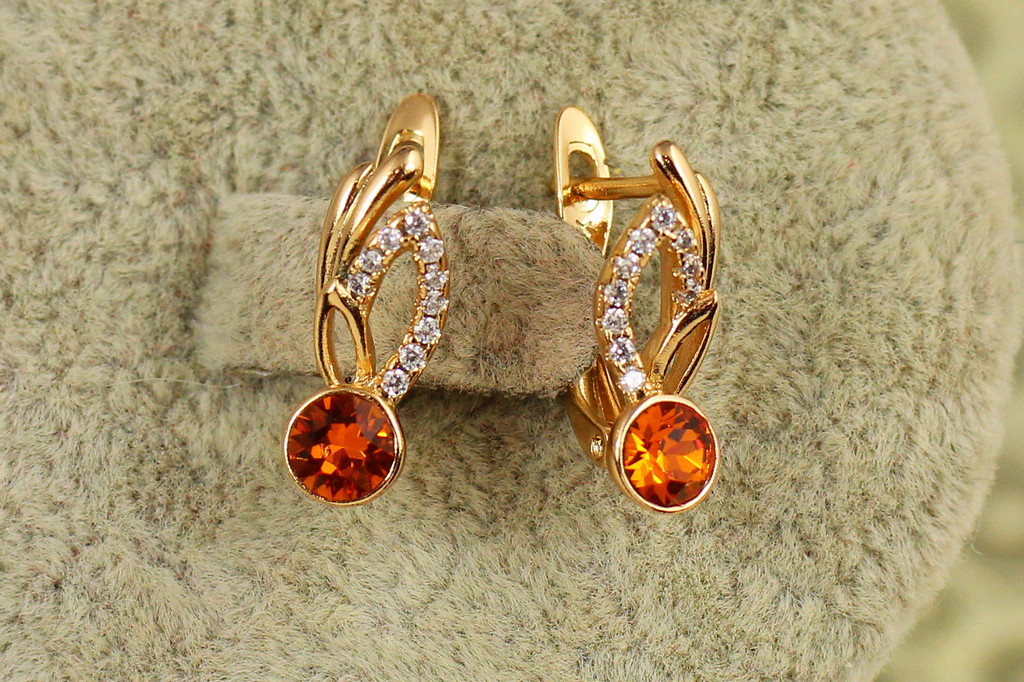 Сережки Xuping Jewelry Вогняна крапля 1,6 см золотисті