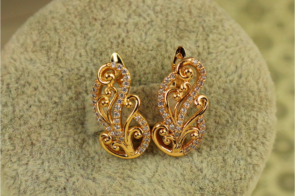 Сережки Xuping Jewelry Рококо 1.9 см золотисті