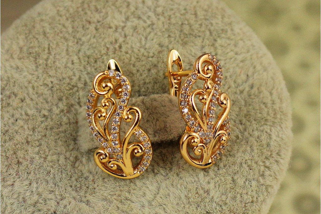 Сережки Xuping Jewelry Рококо 1.9 см золотисті