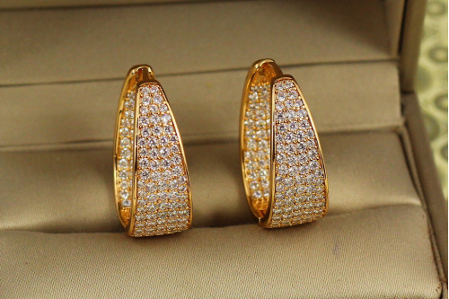 Сережки кільця Хuping Jewelry Сяйво Олімпу 2,5 см золотисті