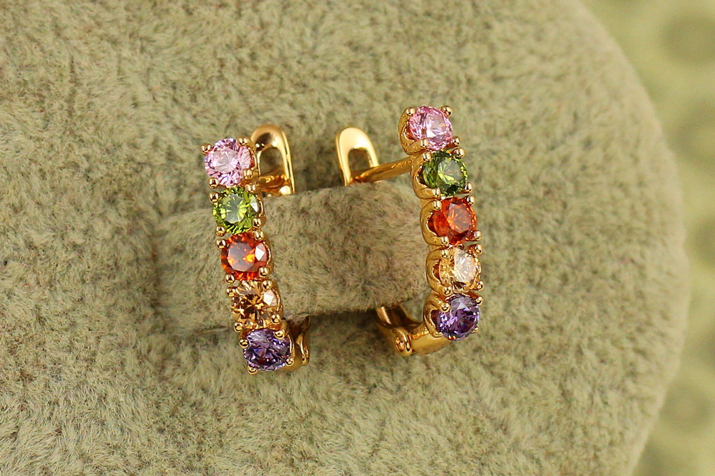 Серьги Xuping Jewelry летний карнавал 1,5 см золотистые