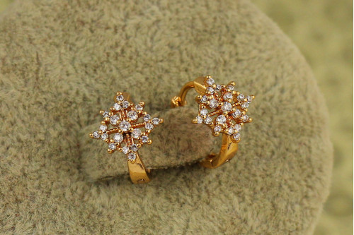 Серьги детские Xuping Jewelry Льдинка золотистые