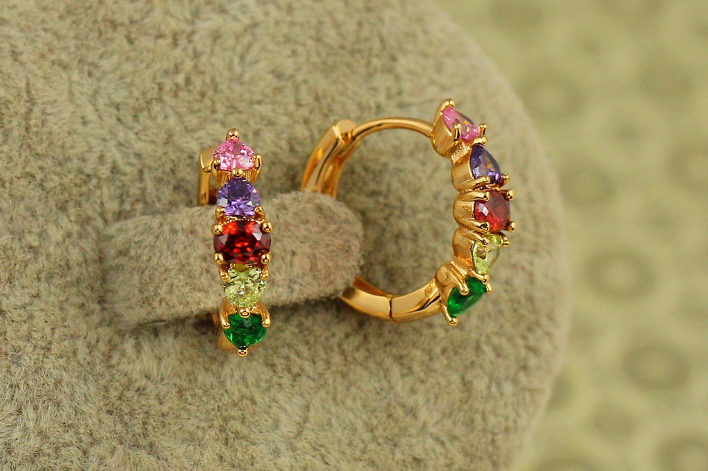 Сережки кільця Хuping Jewelry ягідне асорті 1,6 см золотисті