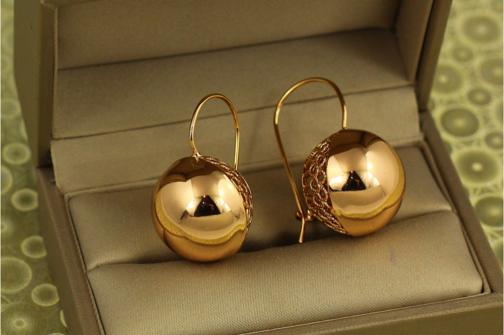 Серьги Xuping Jewelry Большие шары 3,2 см 19 мм золотистые