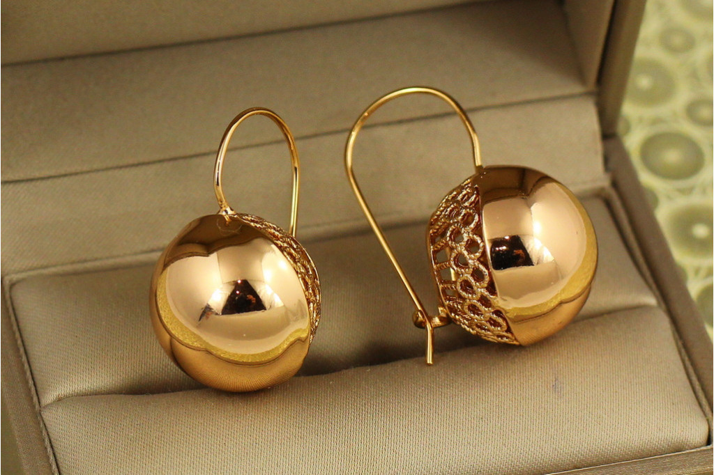 Серьги Xuping Jewelry Большие шары 3,2 см 19 мм золотистые