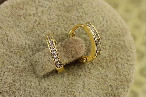 Серьги кольца Xuping Jewelry с камнями 1,3 см лимонные