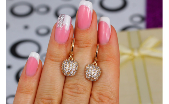 Сережки підвіски Xuping Jewelry 2,5 см яблучка золотисті
