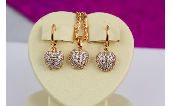 Набір Xuping Jewelry сережки і кулон яблучка без ланцюга золотистий
